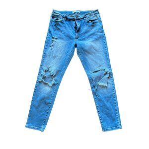 KanCan Women's Light Blue Distressed Jeans